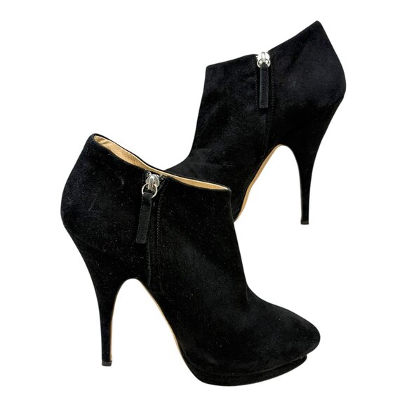 GIUSEPPE ZANOTTI EVA Black Kid Suede Platform Stiletto Bootie - Picture 6 of 11